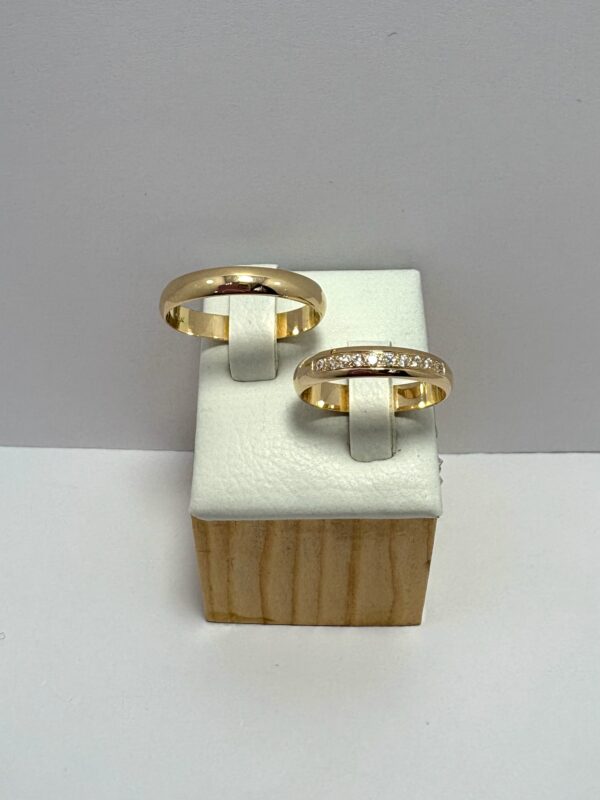 Argollas de Matrimonio Oro 18k Cintillo / Inglés