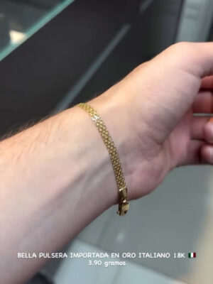 Pulsera de Oro amarillo 18K Diseño tejido