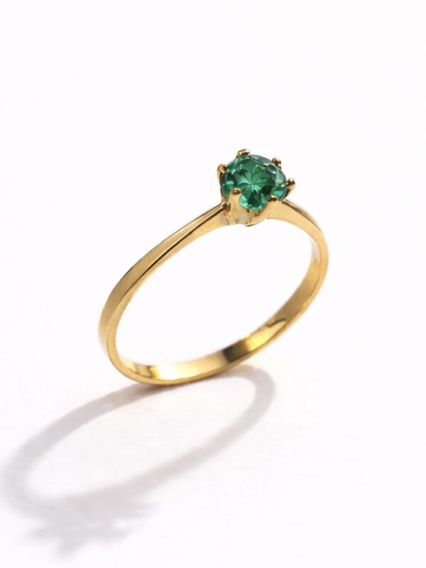Anillo solitario esmeralda Oro 18k