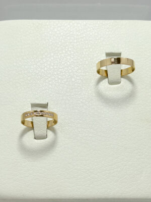 Argollas de matrimonio oro 18k 4mm/4gr Cintillo Circón tubo