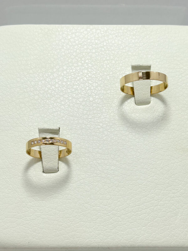 Argollas de matrimonio oro 18k 4mm/4gr Cintillo Circón tubo