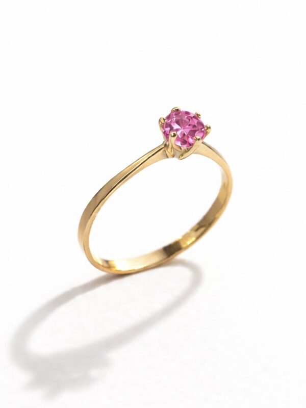 Anillo solitario Rosa Francia Oro 18k