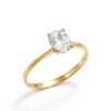 Anillo Solitario Oro 18k Circón ovalado 4 grifas