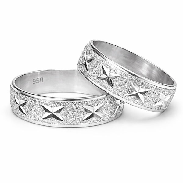 Argollas de matrimonio facetadas Plata nacional 950