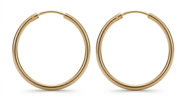 Aros argolla tubo Oro 18k 20mm