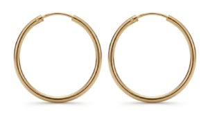 Aros argolla tubo Oro 18k 25mm