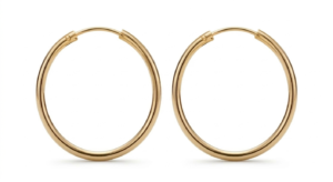 Aros argolla tubo Oro 18k 10mm