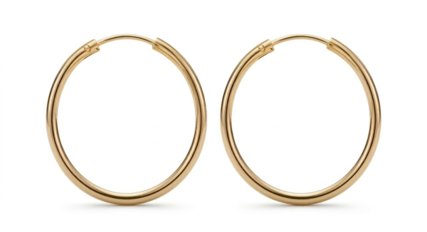 Aros argolla tubo Oro 18k 10mm