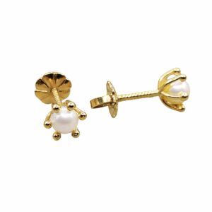 b90bbe3c-9722-4c83-8af2-9146f0c33501 Aros perla cultivada pistilo infantil Oro 18k