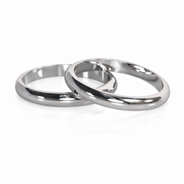 Argollas de matrimonio Estilo Inglés 3mm Plata nacional 950