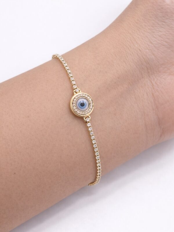 Pulsera mujer oro amarillo 18k Diseño Ojo turco