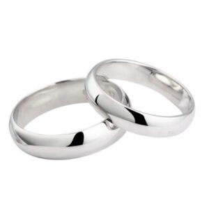 Argollas de matrimonio Media Caña 5mm Plata nacional 950