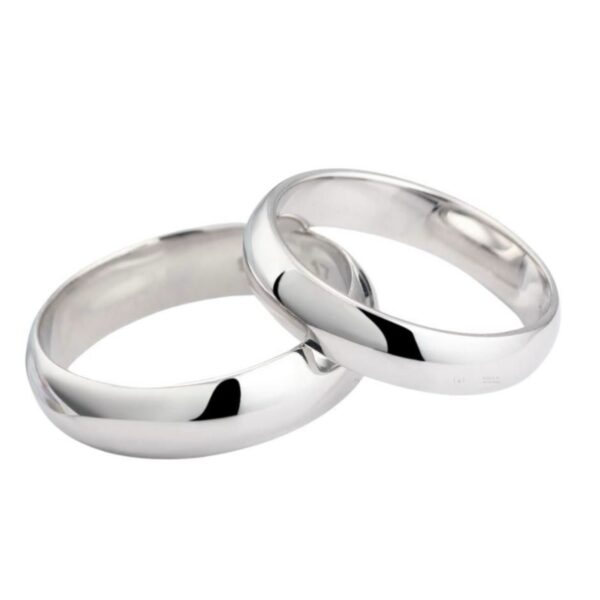 Argollas de matrimonio Media Caña 5mm Plata nacional 950