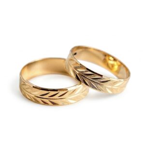 Argollas de matrimonio espiga 4mm/4gr Oro 18k